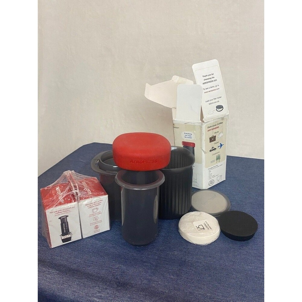 AeroPress Go Travel Coffee Press Filter Coffee Maker 1-3 Cups Plus Extra Filters